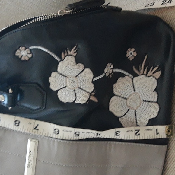 NWOT Kenneth Cole Women's Black and Gray Floral Handbag - Picture 6 of 7